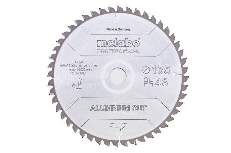 Пильные диски «aluminium cut», качество «professional», для ручных дисковых пил 165 x 1.6 x 20 мм