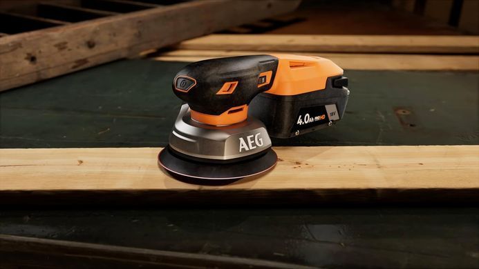 Аккумуляторная орбитальная шлифовальная машина AEG BEX18SBL-125-0, 18 В, диск 125 мм