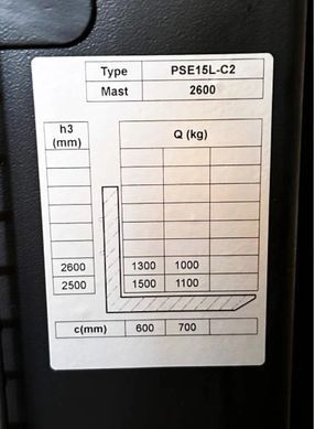 Штабелер електричний GTM PSE15L-C2 2000 1500 кг, підйом 2.0 м, GEL 24 В 63 Ah