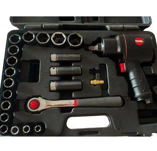 Пневматичний ударний гайковерт з набором SUNTECH SM-43-4033PK2 1/2", 1112 Нм