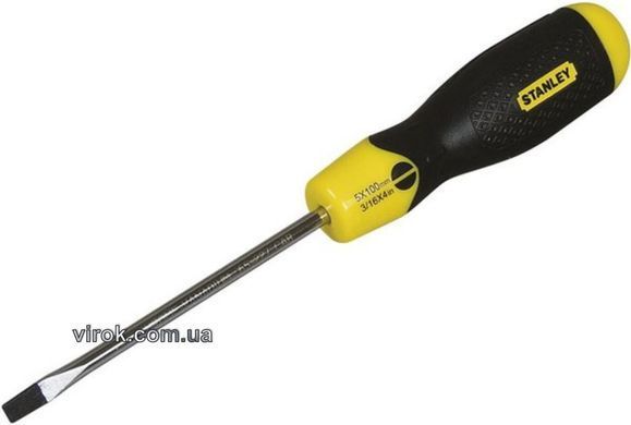 Отвертка плоская STANLEY "Cushion Grip" : SL5 х 100 мм