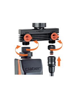Распределитель 3/4"В выход 2-канальный 3/4"Н Claber