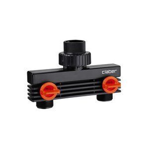 Розподільник 3/4"В вихід 2-канальний 3/4"Н Claber