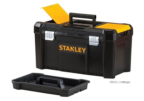 Ящик для інструментів STANLEY : 19", пластиковий, комірки в кришці, метлеві защіпки, 480х250х250 мм